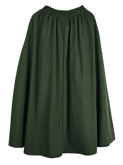 XITAO Irregular Pleated Elastic Waist Skirt Casual Solid Color A-line Loose Fitting Asymmetric New Spring Women Skirt HQQ2455