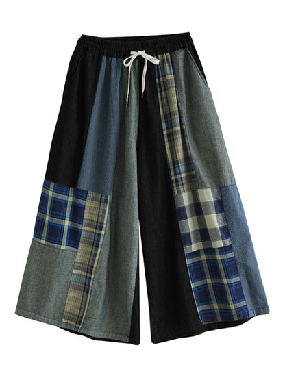 XITAO Patchwork Wide-leg Elastic Waist Female Jean Pant Casual Loose Fitting New Leisure Simple Spring Women Pant GYX1569