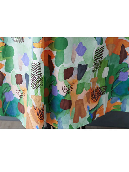 XITAO Print Pocket Sleeveless Dress Straps A-line Contrast Color Casual Loose Fitting All Match New Summer Women Dress HQQ2473