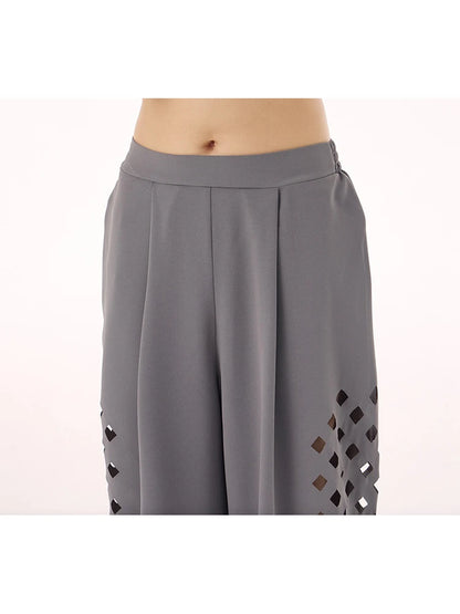 XITAO Loose Hollow Out Female Wide Leg Pants Casual Personality All-match Women Street Trend Simple Pants GMM1302