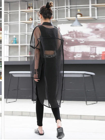 XITAO Mesh Women Long Sleeve Shirts  Perspective Blouse Korean Clothing Long Patchwork Streetwear Tide New 2019 KZH1029