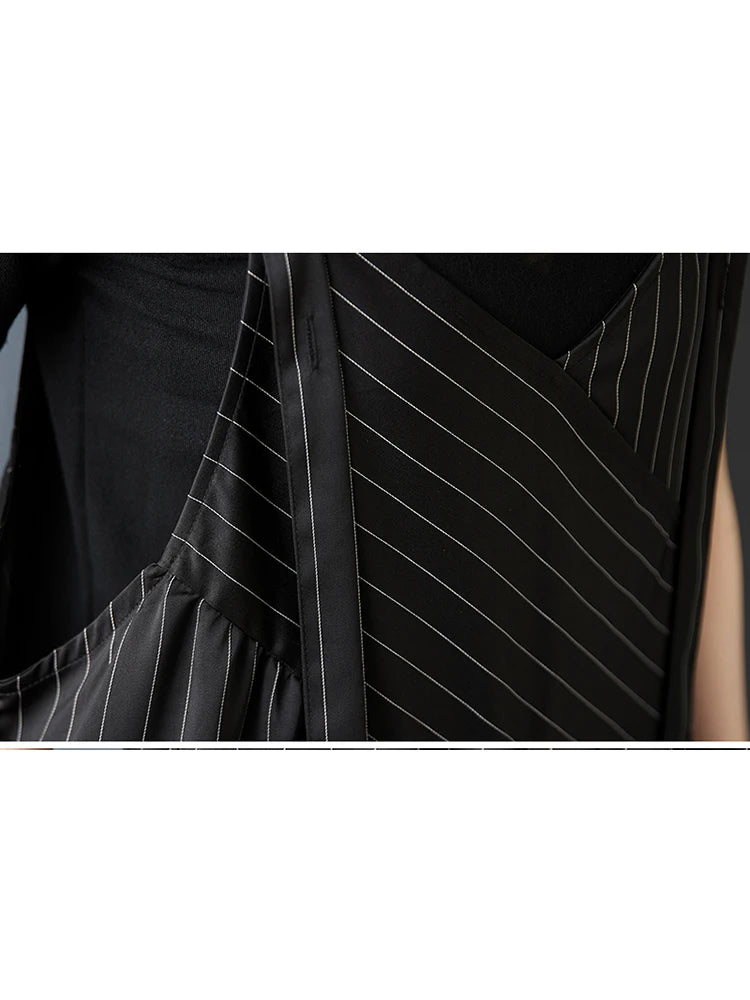 XITAO Striped Asymmetrical Casual Jumpsuits Loose Sleeveless V-neck Patchwork All-match Slimming Summer Woman Jumpsuits ZMY1404