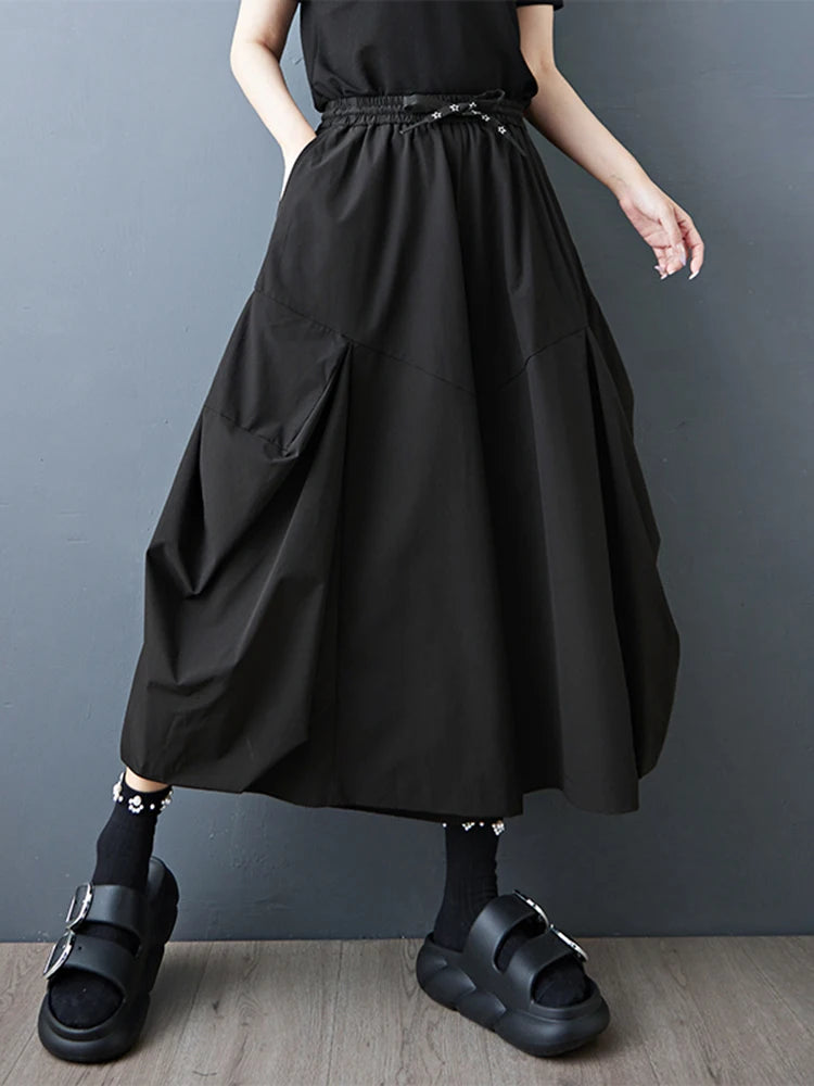 XITAO Solid Color Drawstring Loose Pants Casual Slimming All-match Simple New Arrival Summer Woman Wide Leg Pants ZMY1364