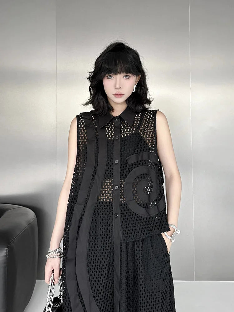 XITAO Asymmetric Sleeveless Female Shirt Personality Patchwork Single Breasted Women Summer Irregular All-match Top ZMY1188
