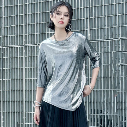 XITAO Irregular Print O-neck Half Sleeve T-shirt Casual Classic Style Personality Fashion Europe Summer Women T-shirt GYX1638
