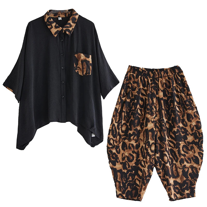 XITAO Patchwork Pocket Lapel Matching Set Casual Three Quarter Sleeve Turn-down Collar New Arrival Hong Kong Pant Set GYX1570