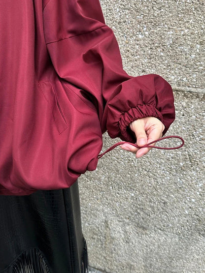 XITAO Vintage Solid Color Loose Coat Female Bat Sleeve Patchwork O-neck Zipper Pocket Fashion All Match Casual Jacket ZYY1076