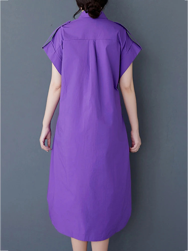 XITAO Single Breasted Sleeveless Dress Leisure Solid Color A-line Loose Fitting Fashion Lace-up New Arrival Women Dress GYX1633