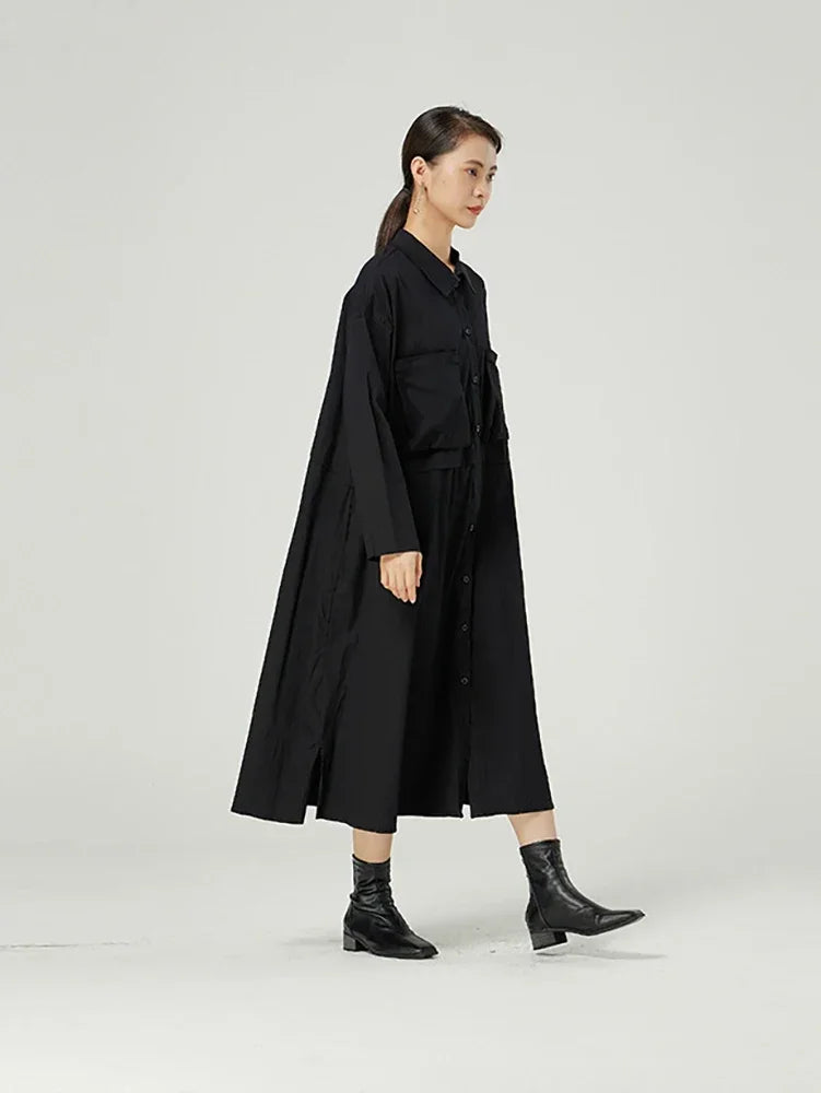 XITAO  Dress Fashion New Women Solid Color Full Sleeve Goddess Fan Casual Style 2024 Spring  Autumn Minority Dress WMD2558