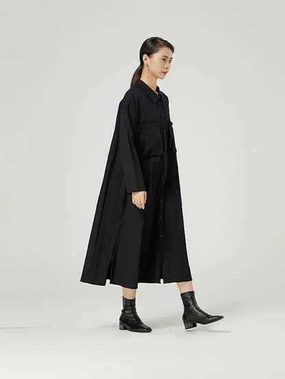 XITAO  Dress Fashion New Women Solid Color Full Sleeve Goddess Fan Casual Style 2024 Spring  Autumn Minority Dress WMD2558