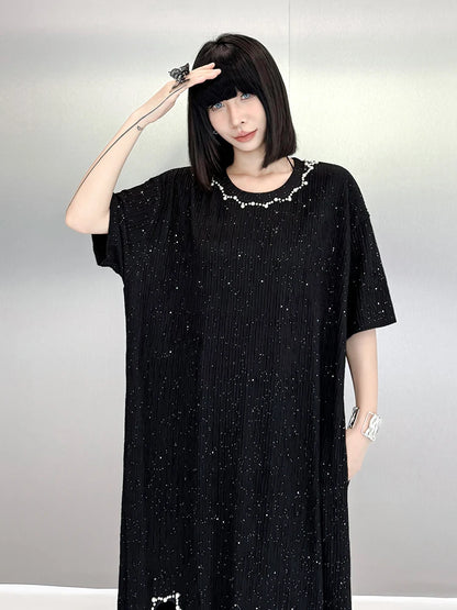 XITAO Asymmetrical Embroidered Flares Short Sleeve Dress Casual A-line Loose Fitting Fashion New Summer Women Dress ZMY1191