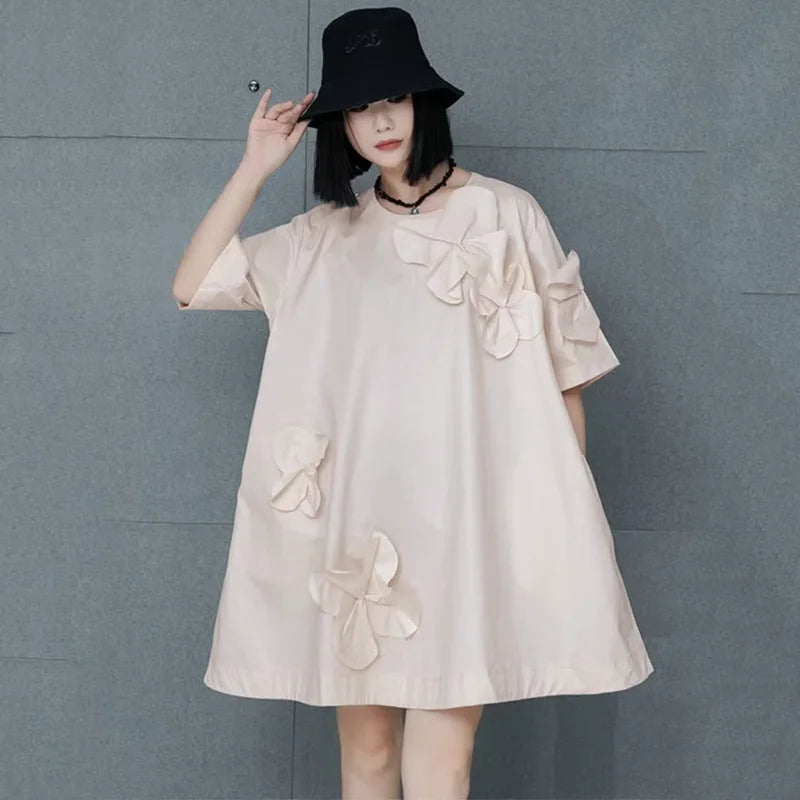 XITAO O-neck Casual Loose Patchwork Women Half-sleeve Top New Fashion Classic Style Fitting Summer Flower Female T-Shirt GMM1028