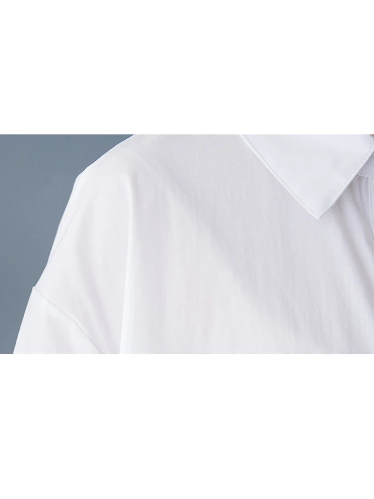 XITAO Irregular Patchwork Mesh Pleated Dress Casual Turn-down Collar Single Breasted Buckle Full Sleeve New Women Dress GYX1509