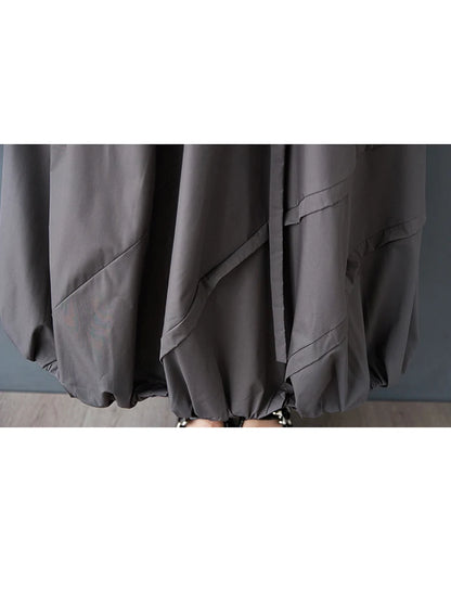 XITAO Bud Pocket Pleated Skirt Casual Loose Fitting Personality Elastic Waist Bubble Fashion New Loose Women Skirt ZMY1089