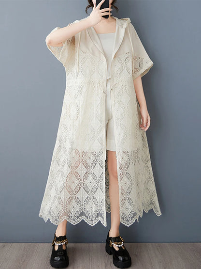 XITAO Hollow Out Hooded Collar Zipper Dress Fashion Patchwork Irregular A-line Women Summer Casual Elegant Dress HQQ2475