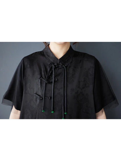 XITAO Loose Mesh Patchwork Female Dress Casual Vintage Tassel Women Summer Short Sleeve Irregular Goddess Fan Dress HQQ2480