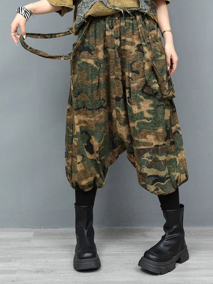 XITAO Pocket Patchwork Denim Sets Sleeveless V-neck Elastic Waist Loose Casual Two-piece Personality Summer Woman Sets GYX1665