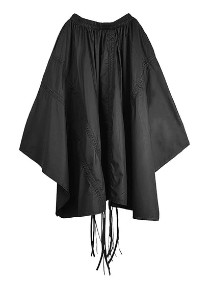 XITAO Drawstring Irregular Elastic Waist Skirt Casual Simple Solid Color Fashion Pleated Personality Summer Female Skirt ZMY1080