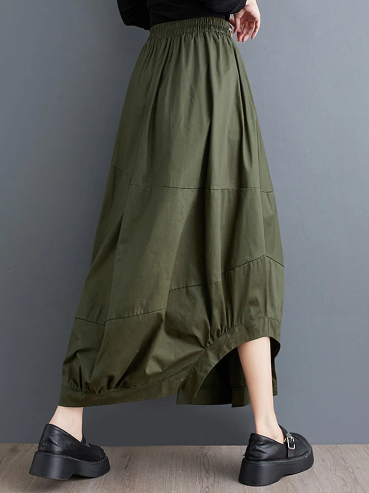XITAO Asymmetrical Skirt Solid Color Simplicity Personality Loose Casual Bud Skirt 2024 Summer New Street Trendy Women DMJ4165