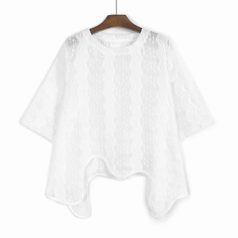 XITAO Loose Asymmetric Female T-shirt Solid Color Casual All-match Women Slimming Temperament Summer O-neck Trend Top HQQ2487