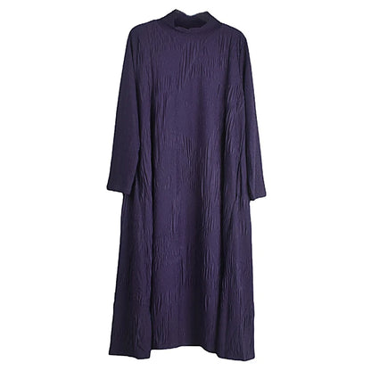 XITAO Casual Long Sleeve Dress Fashion Simplicity Temperament Women Spring Loose New Half High Collar Pullover Dress DMJ2561