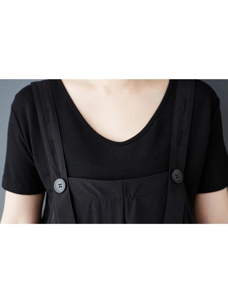 XITAO Irregular Patchwork Dress Simple All-match Temperament Women Solid Color Slimming Elegant Suspenders Dress HQQ2461