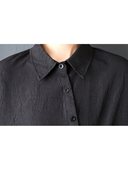 XITAO Irregular Short Sleeve Casual Blouse Turn-down Collar Loose Single Breasted All Match Fashion Summer Woman Shirts ZMY1220