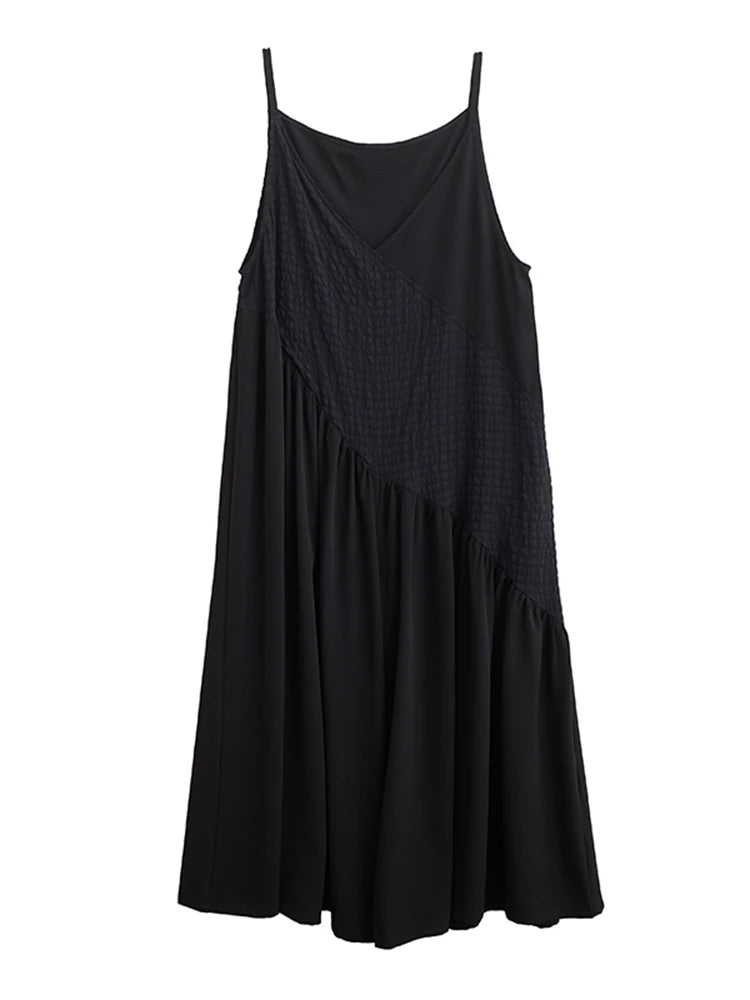 XITAO Irregular Patchwork Solid Color Jumpsuits Suspenders Casual Slimming Sleeveless V-neck Loose Summer Woman Jumpsuits ZMY1403