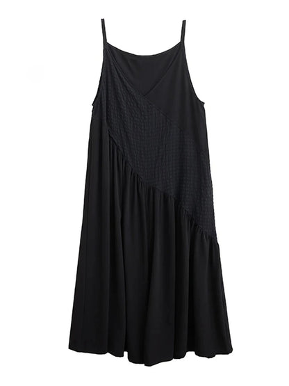 XITAO Irregular V-neck Loose Jumpsuits Casual Solid Color Patchwork Slim Women Simple Trend Match Sleeveless Jumpsuits HQQ2498