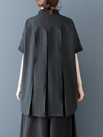 XITAO Irregular Single Breasted Shirt Casual Turn-down Collar Short Sleeve New Slimming Ribbon Summer Women Blouse ZMY1058