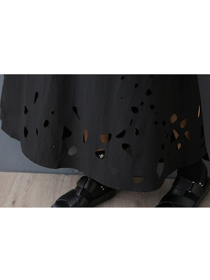 XITAO Hollow Out Solid Color Dress Loose Vintage Casual Sleeveless Asymmetrical Simple Patchwork Summer Woman Dress ZMY1401