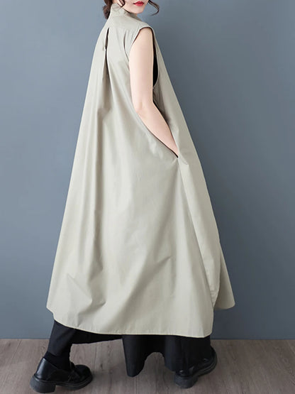 XITAO Zipper Patchwork V-neck Dress Casual Sleeveless Lace-up A-line New Arrival Sweet Simple Leisure Spring Women Dress ZY8937