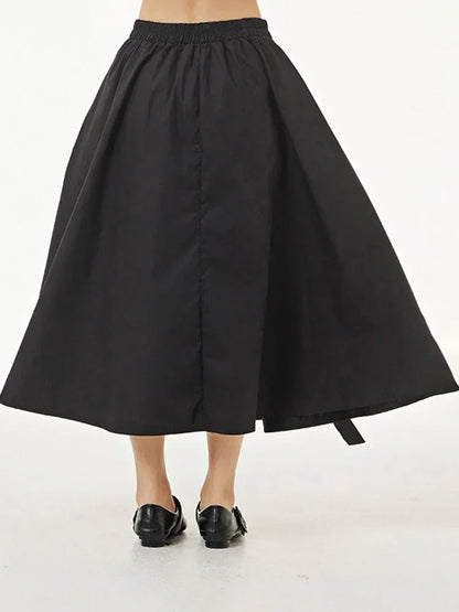 XITAO Three-dimensional Flowers Skirt Fashion Casual Solid Color Loose Thin Elastic Waist All-match New Arrival Women WMD6579