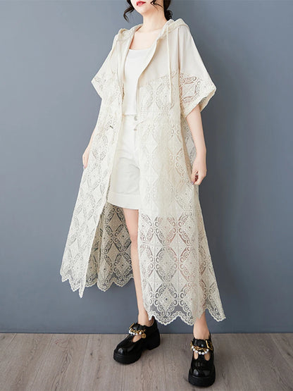 XITAO Hollow Out Hooded Collar Zipper Dress Fashion Patchwork Irregular A-line Women Summer Casual Elegant Dress HQQ2475