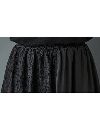 XITAO Patchwork Mesh Asymmetric Skirt Casual Solid Color Wide-leg Loose Fitting New Slimming Korea Spring Female Skirt GYX1526