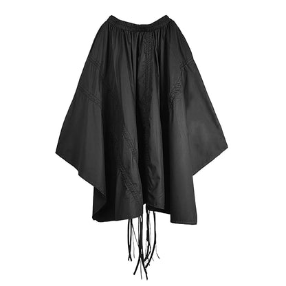XITAO Drawstring Irregular Elastic Waist Skirt Casual Simple Solid Color Fashion Pleated Personality Summer Female Skirt ZMY1080
