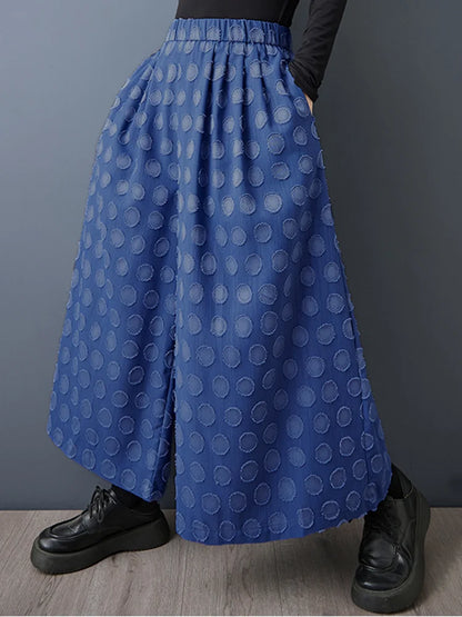 XITAO Polka Dot Casual Pants Elastic Waist Patchwork All-match Elegant Personality Fashion Trend Summer Woman Pants HQQ2509