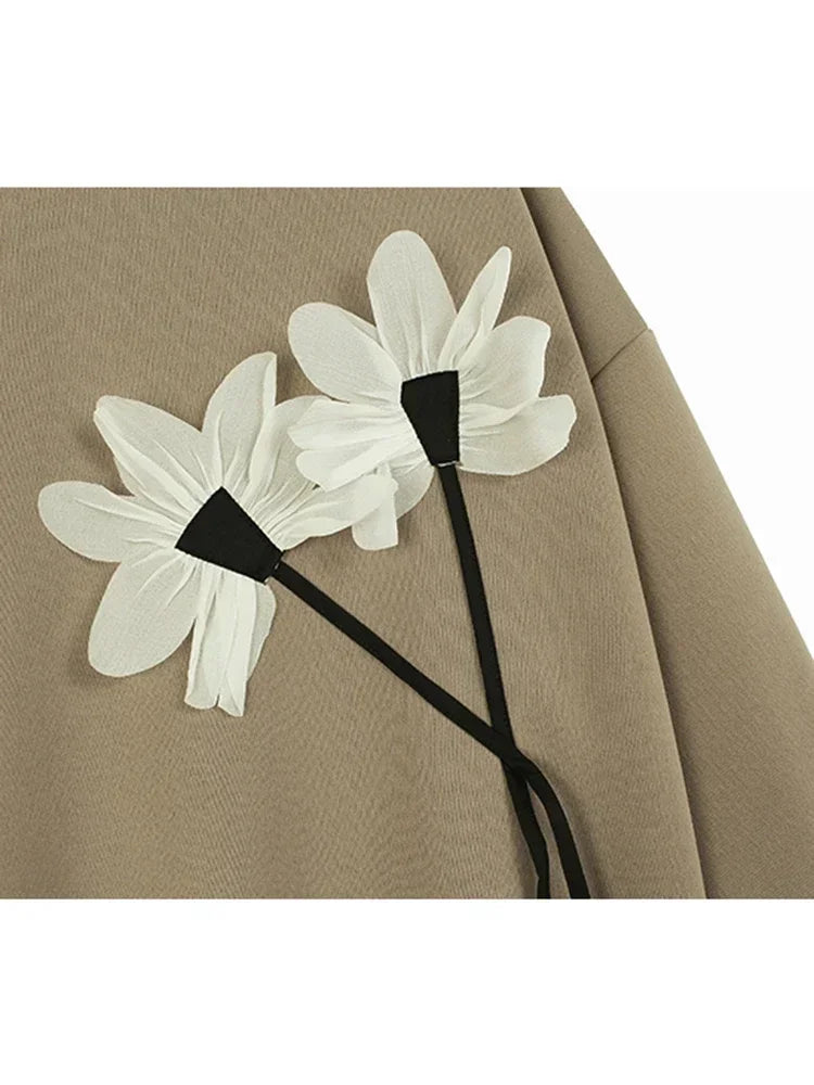 XITAO O-neck Casual Sweatshirt Three Dimensional Decoration Loose Fashion All-match 2024 Spring Women New Sweatshirt DMJ3153