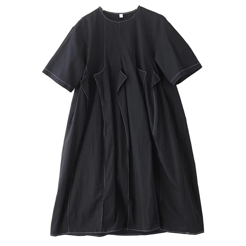 XITAO Asymmetrical O-neck Dress Casual A-line Loose Fitting A-line Slimming Fashion Half Sleeve Summer Women Dress ZMY1369