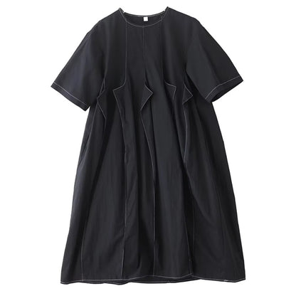 XITAO Asymmetrical O-neck Dress Casual A-line Loose Fitting A-line Slimming Fashion Half Sleeve Summer Women Dress ZMY1369