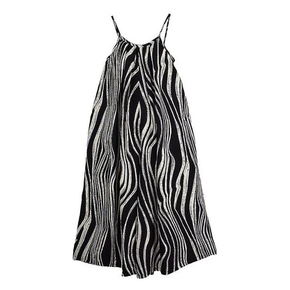 XITAO Striped Print Loose Jumpsuits Pocket Spaghetti Strap Casual New All-match Temperament Woman Summer Jumpsuits ZMY1272