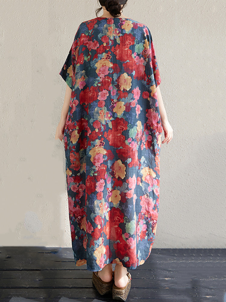 XITAO Print O-neck Dress Loose Half Sleeve Comfortable Slimming Pullover Elegant Summer Female Dress ZMY1096