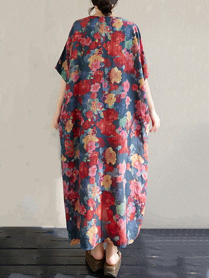 XITAO Print O-neck Dress Loose Half Sleeve Comfortable Slimming Pullover Elegant Summer Female Dress ZMY1096