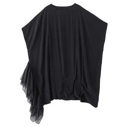 XITAO Asymmetrical Solid Color Patchwork Dress Loose Pullover Bat Wing Sleeve Temperament Summer Woman Slimming Dress ZMY1349