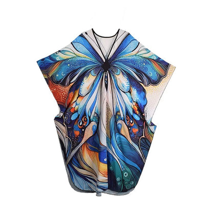 XITAO Pullover Contrast Color Dress Bat Wing Sleeve V-neck Butterfly Print Fashion Loose Vintage Summer Woman Dress  GJ1164