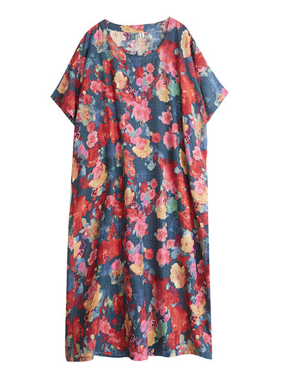 XITAO Print O-neck Dress Loose Half Sleeve Comfortable Slimming Pullover Elegant Summer Female Dress ZMY1096