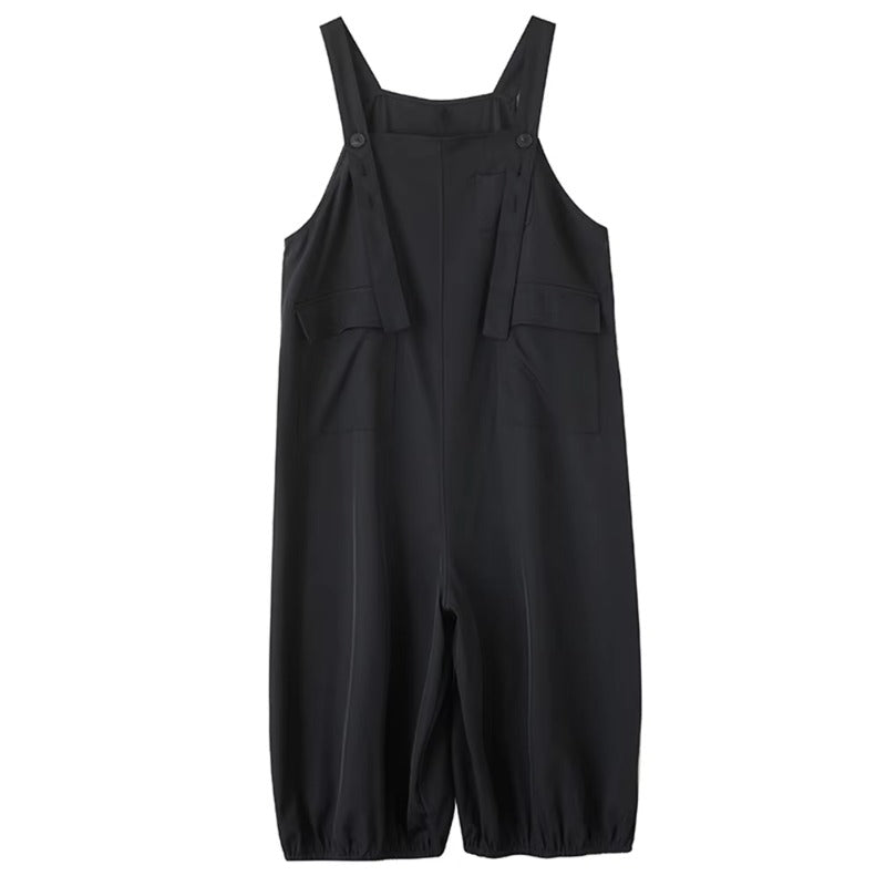 XITAO Pocket Solid Color Loose Jumpsuits Sleeveless Personality Temperament Slimming Summer Woman Straps Jumpsuits ZMY1315