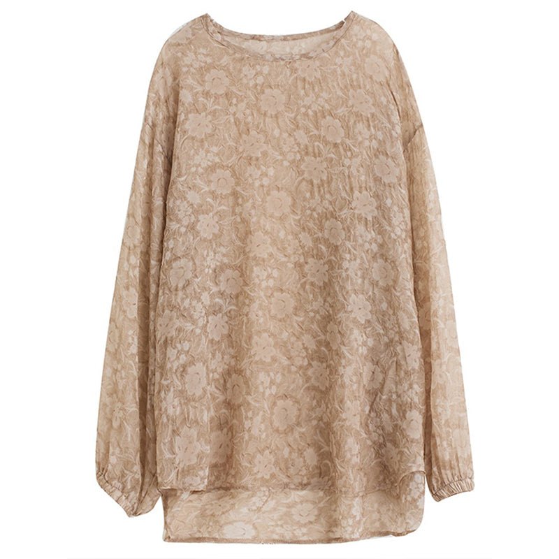 XITAO Jacquard O-neck T-shirt Casual Loose Fitting Full Sleeve Slimming Comfortable Pullover Solid Color Women T-shirt ZMY1127